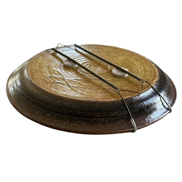 Rustic Brown and Green Tree Silhouette Stoneware Wall Hanging Plate - Picture 6 of 6